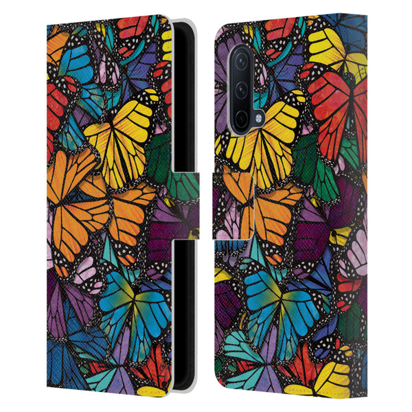 Suzan Lind Butterflies Monarch Leather Book Wallet Case Cover For OnePlus Nord CE 5G