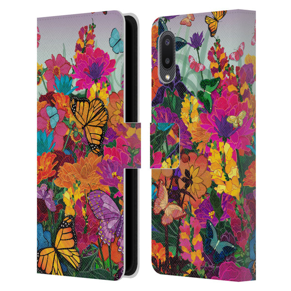 Suzan Lind Butterflies Garden Leather Book Wallet Case Cover For Samsung Galaxy A02/M02 (2021)