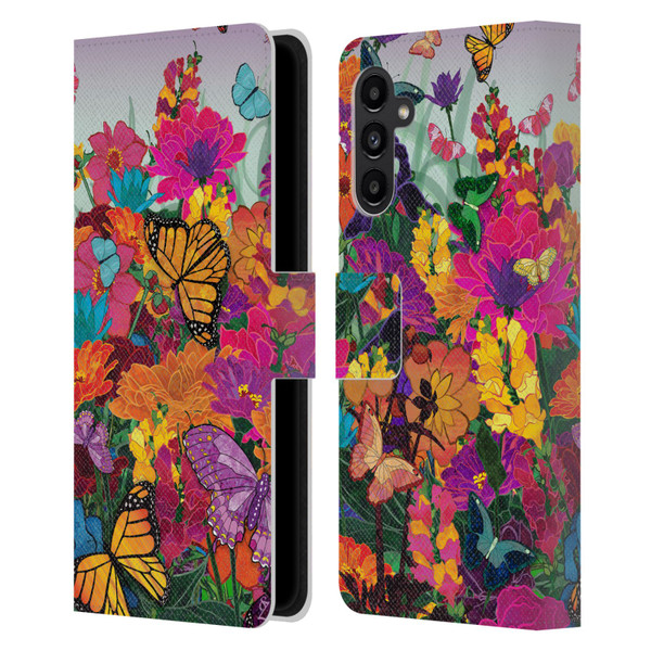 Suzan Lind Butterflies Garden Leather Book Wallet Case Cover For Samsung Galaxy A13 5G (2021)