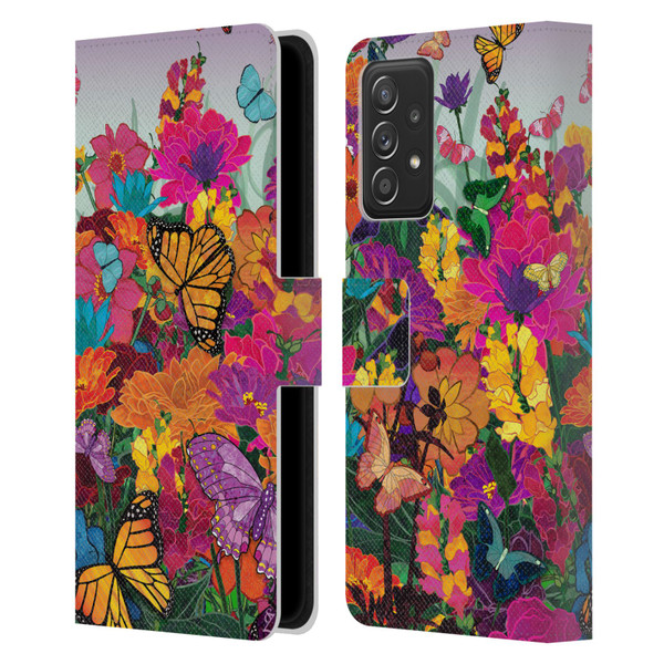 Suzan Lind Butterflies Garden Leather Book Wallet Case Cover For Samsung Galaxy A52 / A52s / 5G (2021)