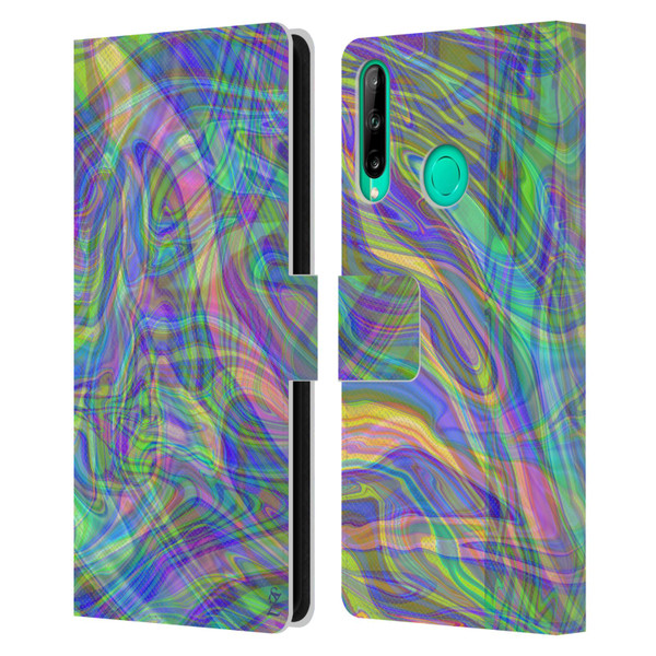 Suzan Lind Colours & Patterns Iridescent Abstract Leather Book Wallet Case Cover For Huawei P40 lite E