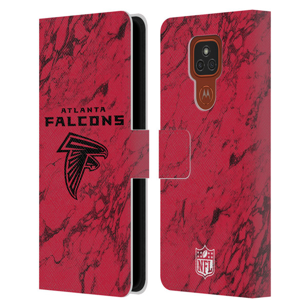 NFL Atlanta Falcons Graphics Coloured Marble Leather Book Wallet Case Cover For Motorola Moto E7 Plus