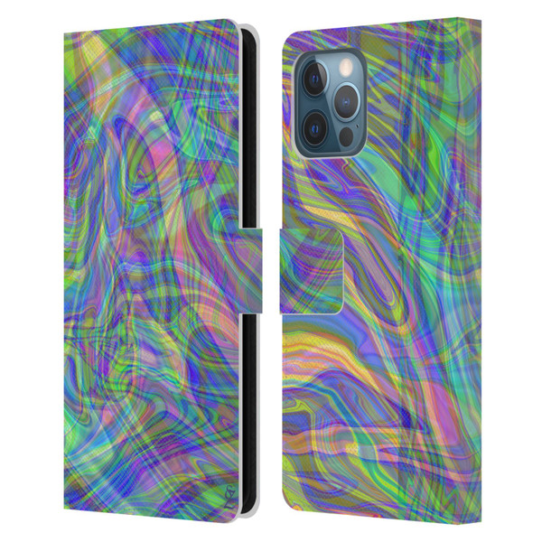 Suzan Lind Colours & Patterns Iridescent Abstract Leather Book Wallet Case Cover For Apple iPhone 12 Pro Max