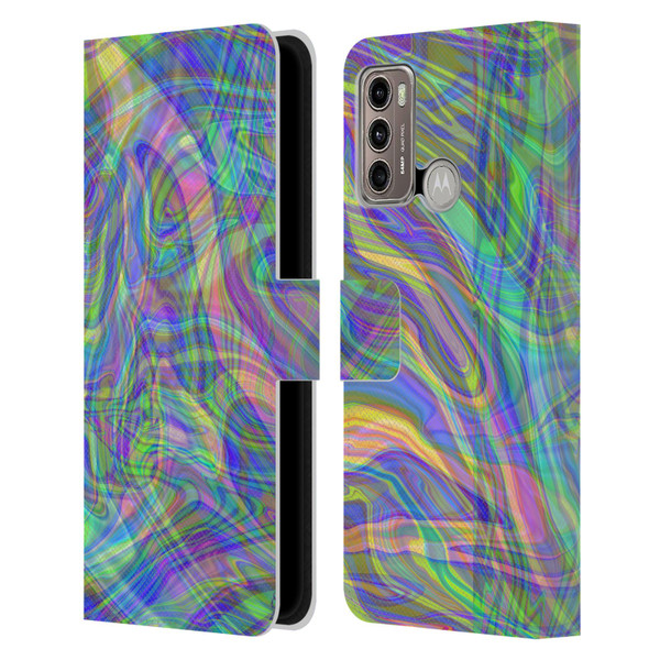Suzan Lind Colours & Patterns Iridescent Abstract Leather Book Wallet Case Cover For Motorola Moto G60 / Moto G40 Fusion