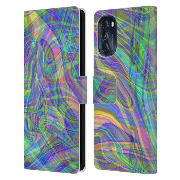 Suzan Lind Colours & Patterns Iridescent Abstract Leather Book Wallet Case Cover For Motorola Moto G (2022)