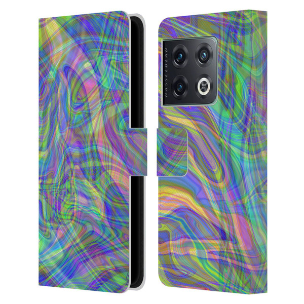 Suzan Lind Colours & Patterns Iridescent Abstract Leather Book Wallet Case Cover For OnePlus 10 Pro