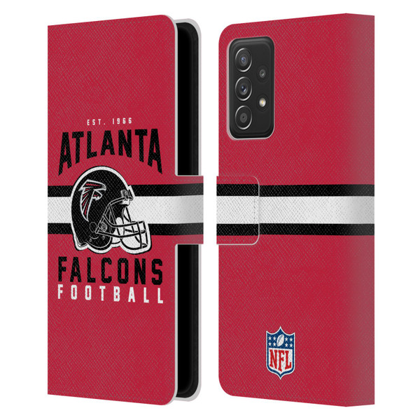NFL Atlanta Falcons Graphics Helmet Typography Leather Book Wallet Case Cover For Samsung Galaxy A52 / A52s / 5G (2021)