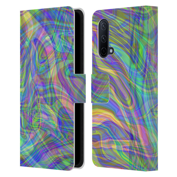 Suzan Lind Colours & Patterns Iridescent Abstract Leather Book Wallet Case Cover For OnePlus Nord CE 5G