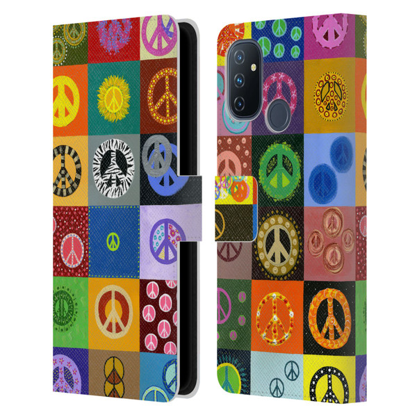 Suzan Lind Colours & Patterns Peace Quilt Leather Book Wallet Case Cover For OnePlus Nord N100