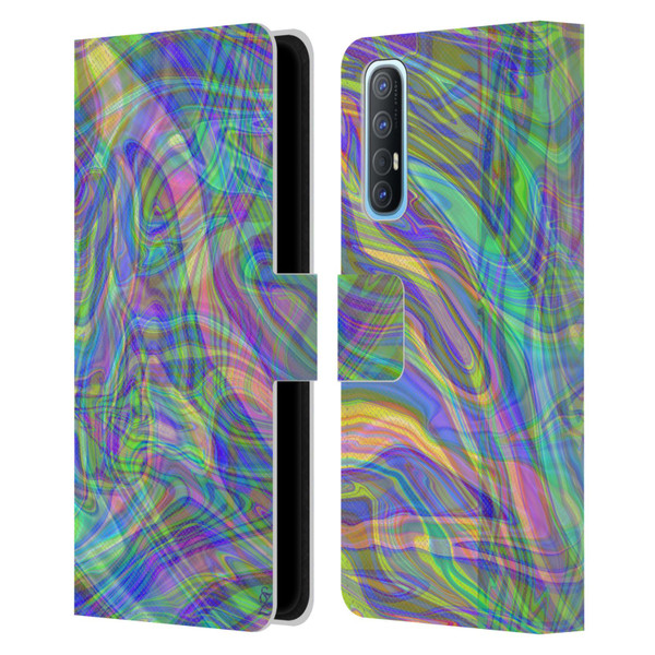 Suzan Lind Colours & Patterns Iridescent Abstract Leather Book Wallet Case Cover For OPPO Find X2 Neo 5G