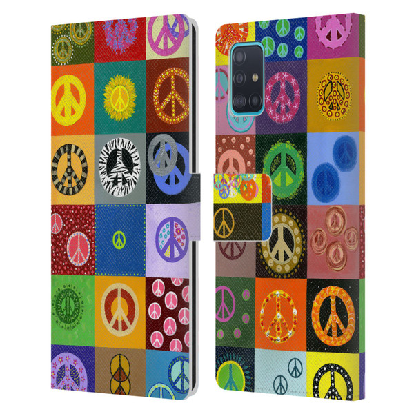 Suzan Lind Colours & Patterns Peace Quilt Leather Book Wallet Case Cover For Samsung Galaxy A51 (2019)