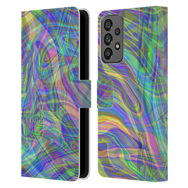 Suzan Lind Colours & Patterns Iridescent Abstract Leather Book Wallet Case Cover For Samsung Galaxy A73 5G (2022)