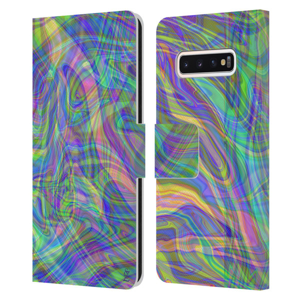 Suzan Lind Colours & Patterns Iridescent Abstract Leather Book Wallet Case Cover For Samsung Galaxy S10