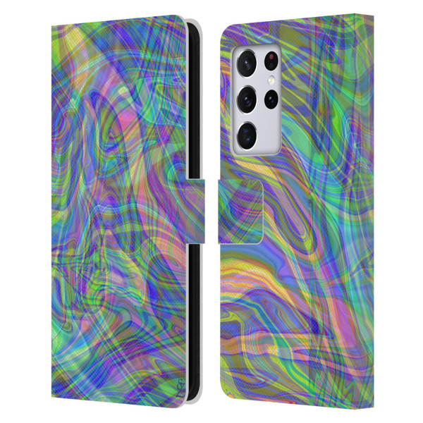 Suzan Lind Colours & Patterns Iridescent Abstract Leather Book Wallet Case Cover For Samsung Galaxy S21 Ultra 5G