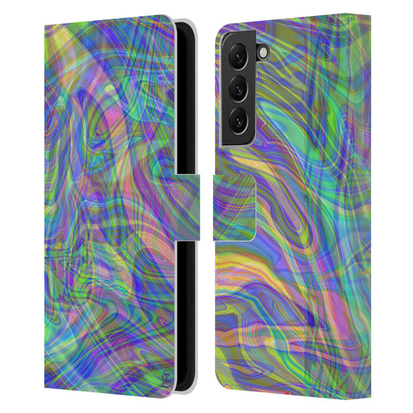 Suzan Lind Colours & Patterns Iridescent Abstract Leather Book Wallet Case Cover For Samsung Galaxy S22+ 5G