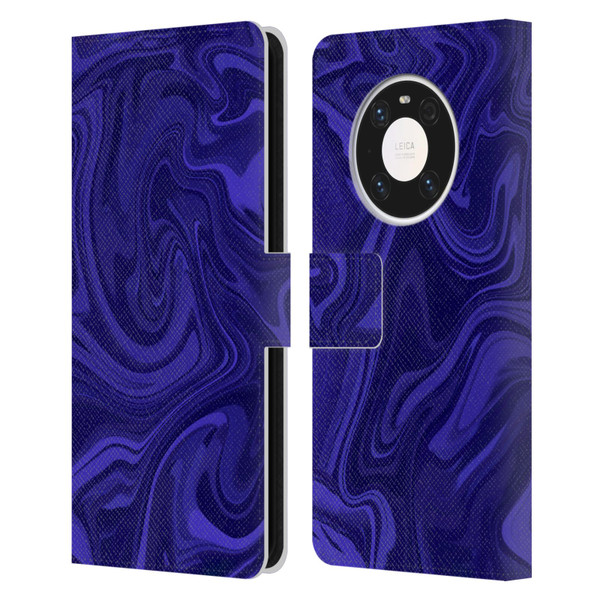 Suzan Lind Marble Indigo Leather Book Wallet Case Cover For Huawei Mate 40 Pro 5G