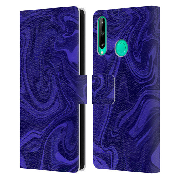 Suzan Lind Marble Indigo Leather Book Wallet Case Cover For Huawei P40 lite E