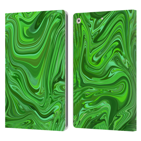 Suzan Lind Marble Emerald Green Leather Book Wallet Case Cover For Apple iPad 10.2 2019/2020/2021