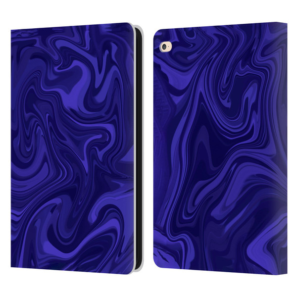 Suzan Lind Marble Indigo Leather Book Wallet Case Cover For Apple iPad Air 2 (2014)