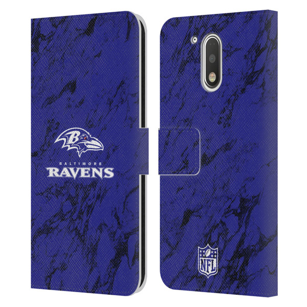 NFL Baltimore Ravens Graphics Coloured Marble Leather Book Wallet Case Cover For Motorola Moto G41
