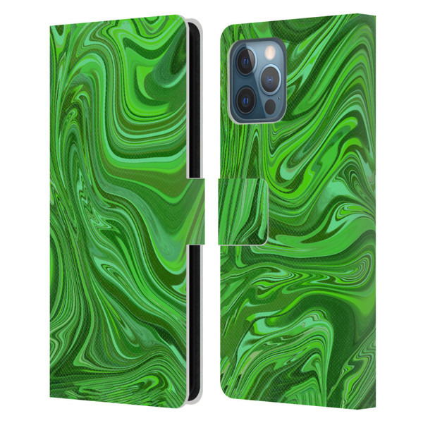 Suzan Lind Marble Emerald Green Leather Book Wallet Case Cover For Apple iPhone 12 Pro Max