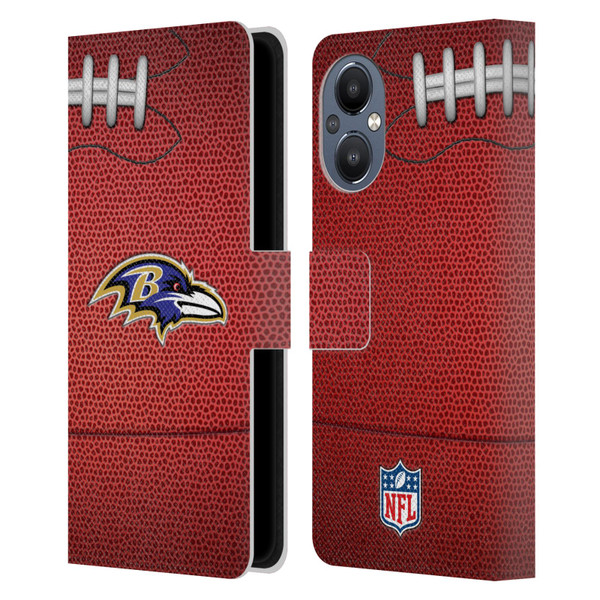 NFL Baltimore Ravens Graphics Football Leather Book Wallet Case Cover For OnePlus Nord N20 5G
