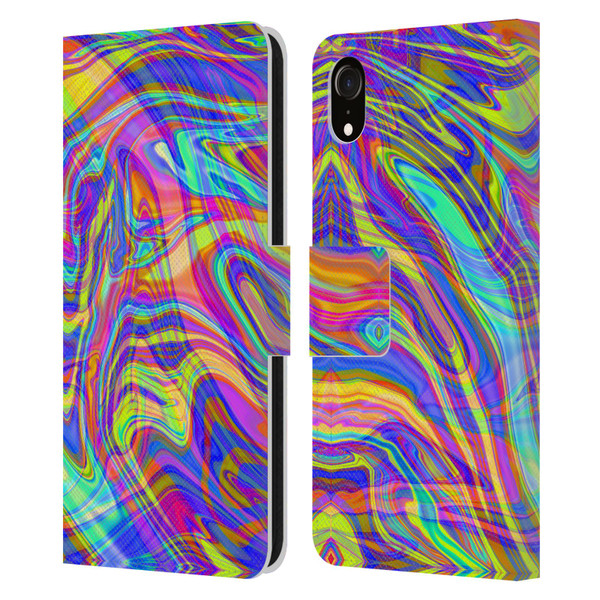 Suzan Lind Marble Illusion Rainbow Leather Book Wallet Case Cover For Apple iPhone XR