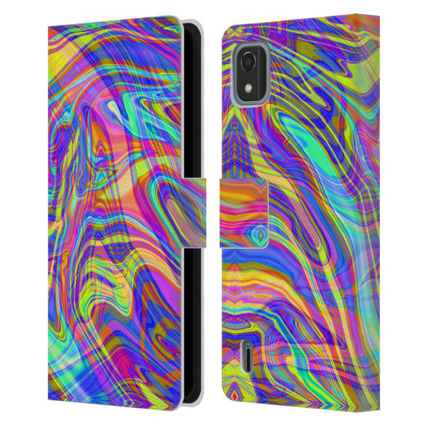 Suzan Lind Marble Illusion Rainbow Leather Book Wallet Case Cover For Nokia C2 2nd Edition