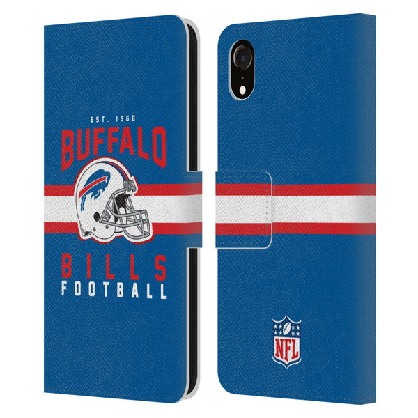 NFL Buffalo Bills Graphics Helmet Typography Leather Book Wallet Case Cover For Apple iPhone XR