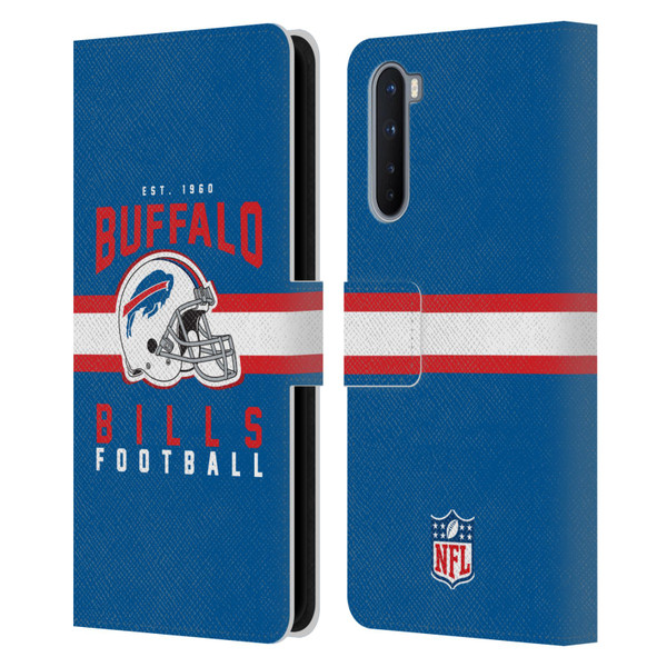 NFL Buffalo Bills Graphics Helmet Typography Leather Book Wallet Case Cover For OnePlus Nord 5G