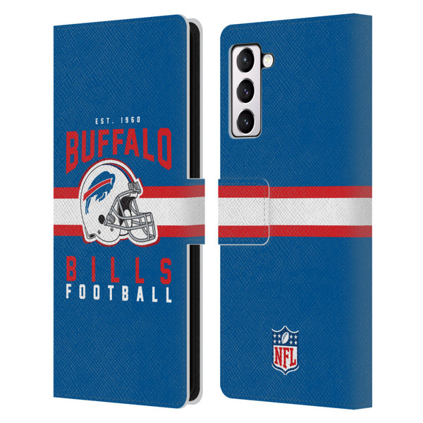 NFL Buffalo Bills Graphics Helmet Typography Leather Book Wallet Case Cover For Samsung Galaxy S21+ 5G