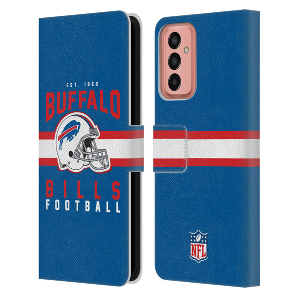 NFL Buffalo Bills Graphics Helmet Typography Leather Book Wallet Case Cover For Samsung Galaxy M13 (2022)