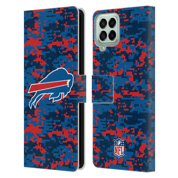 NFL Buffalo Bills Graphics Digital Camouflage Leather Book Wallet Case Cover For Samsung Galaxy M53 (2022)
