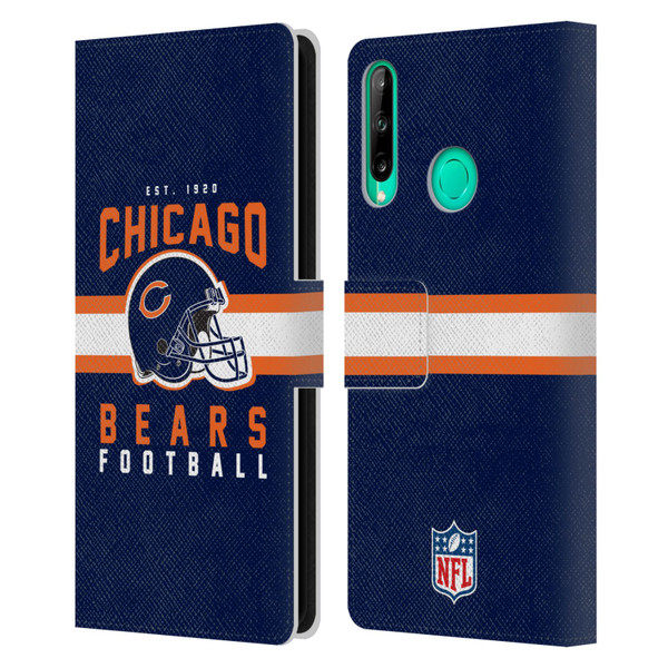 NFL Chicago Bears Graphics Helmet Typography Leather Book Wallet Case Cover For Huawei P40 lite E