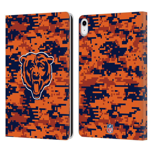 NFL Chicago Bears Graphics Digital Camouflage Leather Book Wallet Case Cover For Apple iPad 10.9 (2022)
