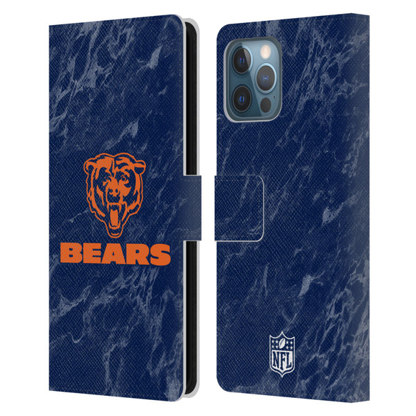 NFL Chicago Bears Graphics Coloured Marble Leather Book Wallet Case Cover For Apple iPhone 12 Pro Max