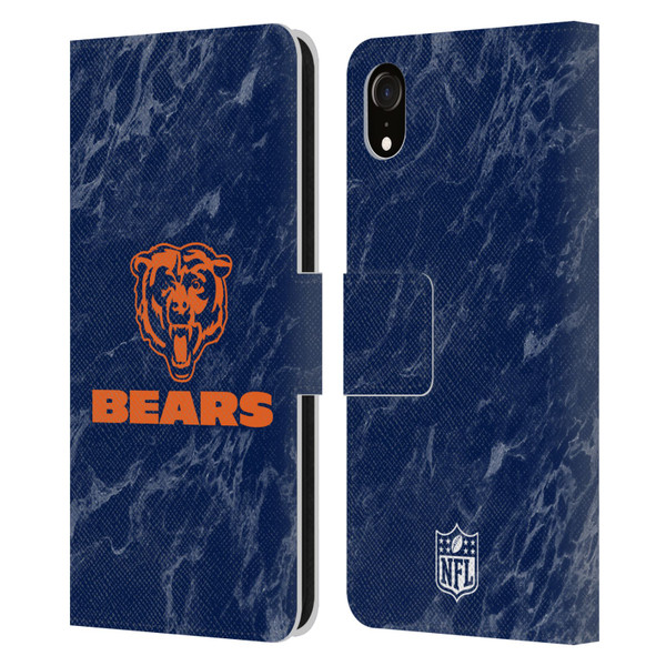 NFL Chicago Bears Graphics Coloured Marble Leather Book Wallet Case Cover For Apple iPhone XR