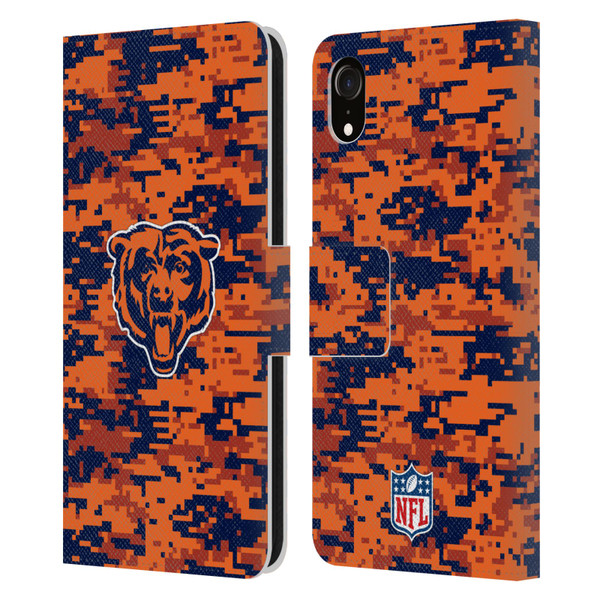 NFL Chicago Bears Graphics Digital Camouflage Leather Book Wallet Case Cover For Apple iPhone XR