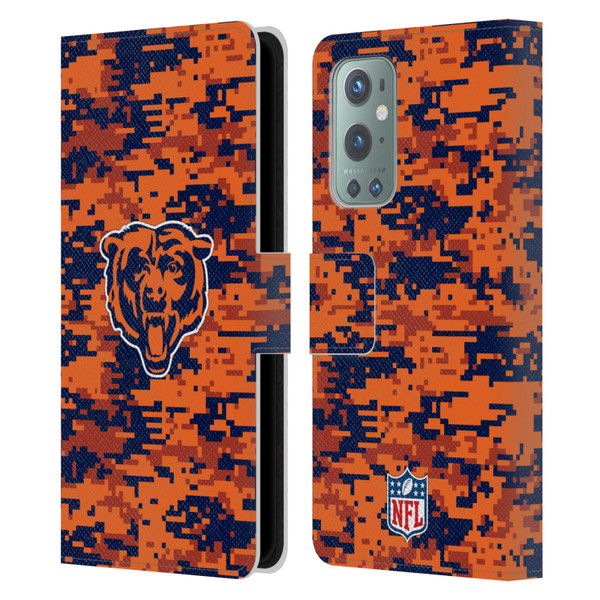 NFL Chicago Bears Graphics Digital Camouflage Leather Book Wallet Case Cover For OnePlus 9