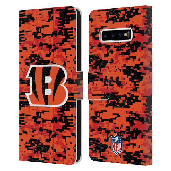 NFL Cincinnati Bengals Graphics Digital Camouflage Leather Book Wallet Case Cover For Samsung Galaxy S10+ / S10 Plus