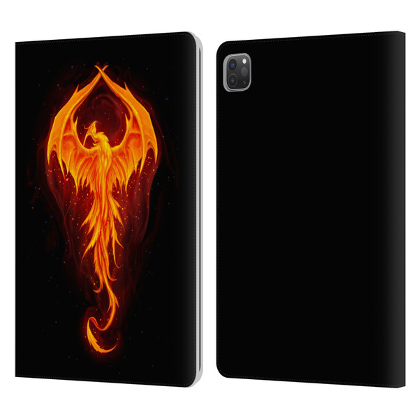 Christos Karapanos Dark Hours Dragon Phoenix Leather Book Wallet Case Cover For Apple iPad Pro 11 2020 / 2021 / 2022