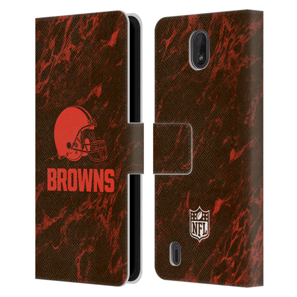 NFL Cleveland Browns Graphics Coloured Marble Leather Book Wallet Case Cover For Nokia C01 Plus/C1 2nd Edition