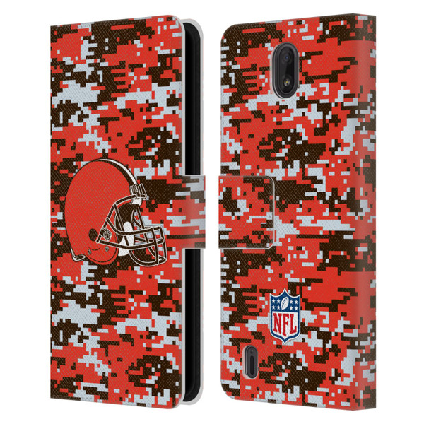 NFL Cleveland Browns Graphics Digital Camouflage Leather Book Wallet Case Cover For Nokia C01 Plus/C1 2nd Edition