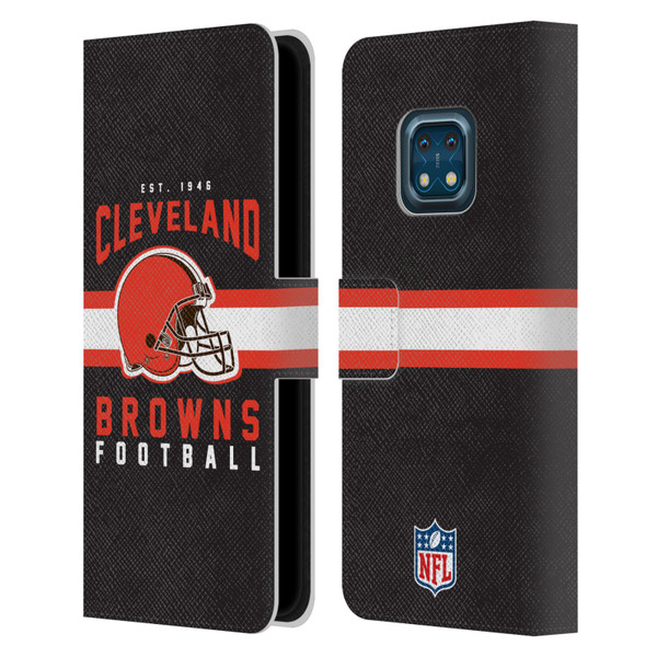 NFL Cleveland Browns Graphics Helmet Typography Leather Book Wallet Case Cover For Nokia XR20