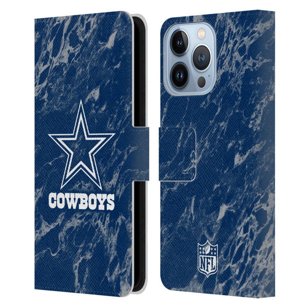 NFL Dallas Cowboys Graphics Coloured Marble Leather Book Wallet Case Cover For Apple iPhone 13 Pro
