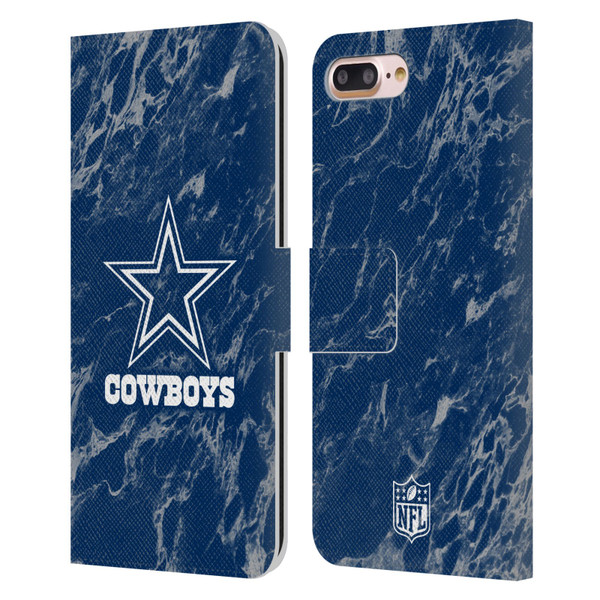 NFL Dallas Cowboys Graphics Coloured Marble Leather Book Wallet Case Cover For Apple iPhone 7 Plus / iPhone 8 Plus