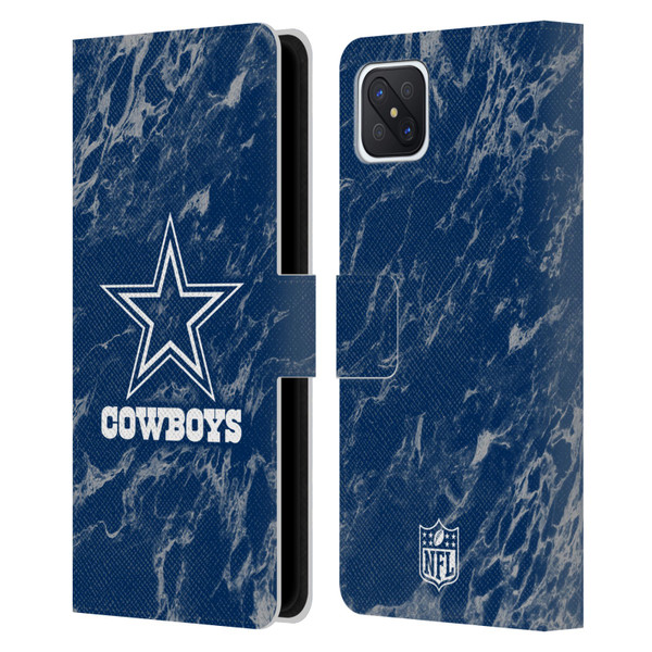 NFL Dallas Cowboys Graphics Coloured Marble Leather Book Wallet Case Cover For OPPO Reno4 Z 5G