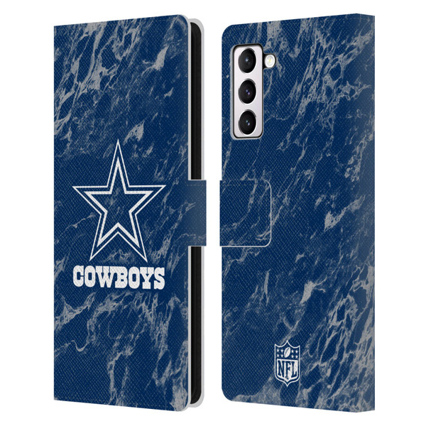 NFL Dallas Cowboys Graphics Coloured Marble Leather Book Wallet Case Cover For Samsung Galaxy S21+ 5G