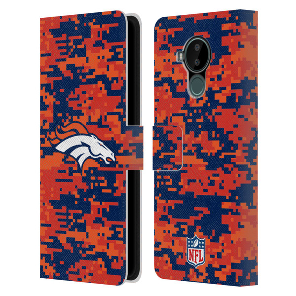 NFL Denver Broncos Graphics Digital Camouflage Leather Book Wallet Case Cover For Nokia C30