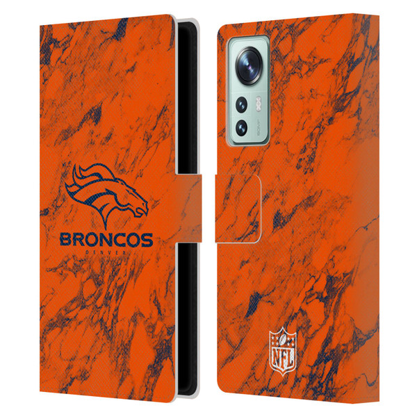 NFL Denver Broncos Graphics Coloured Marble Leather Book Wallet Case Cover For Xiaomi 12